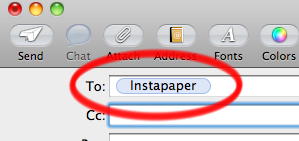 Instapaper via email